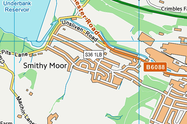 S36 1LB map - OS VectorMap District (Ordnance Survey)