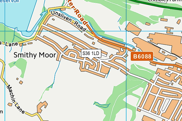 S36 1LD map - OS VectorMap District (Ordnance Survey)
