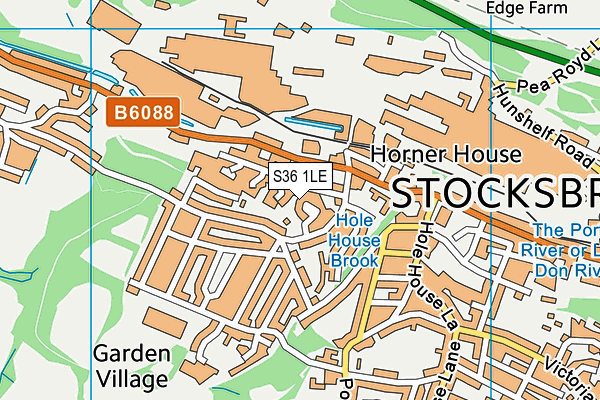 S36 1LE map - OS VectorMap District (Ordnance Survey)