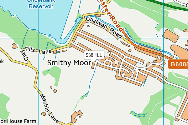 S36 1LL map - OS VectorMap District (Ordnance Survey)