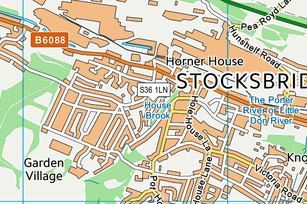 S36 1LN map - OS VectorMap District (Ordnance Survey)