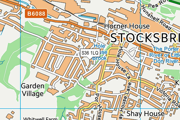 S36 1LQ map - OS VectorMap District (Ordnance Survey)