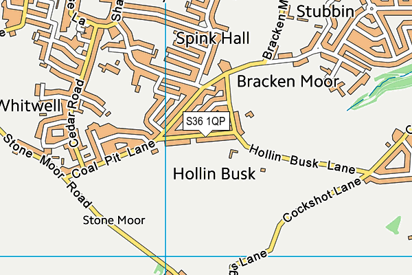 Stocksbridge Rugby Club map (S36 1QP) - OS VectorMap District (Ordnance Survey)
