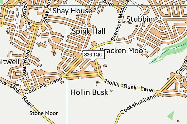 S36 1QQ map - OS VectorMap District (Ordnance Survey)