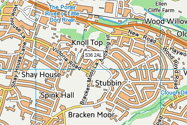 S36 2AL map - OS VectorMap District (Ordnance Survey)