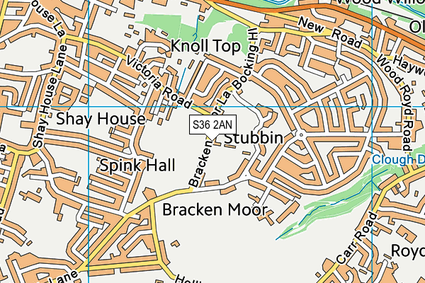 Bracken Moor Stadium map (S36 2AN) - OS VectorMap District (Ordnance Survey)