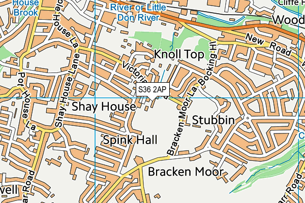 S36 2AP map - OS VectorMap District (Ordnance Survey)