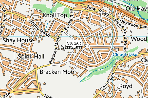 S36 2AR map - OS VectorMap District (Ordnance Survey)