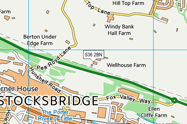 S36 2BN map - OS VectorMap District (Ordnance Survey)