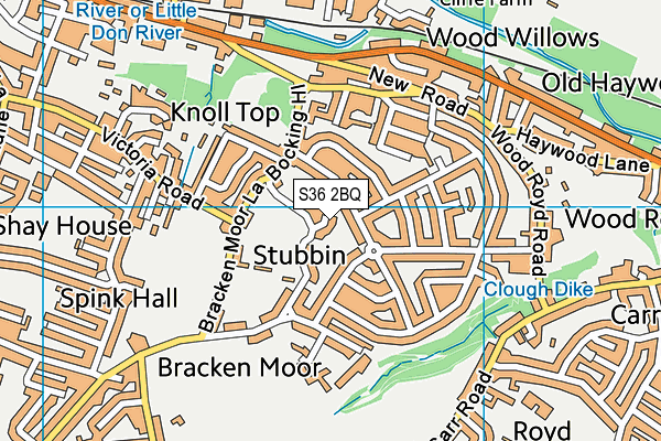 S36 2BQ map - OS VectorMap District (Ordnance Survey)