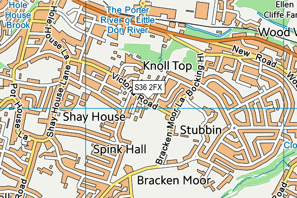 S36 2FX map - OS VectorMap District (Ordnance Survey)