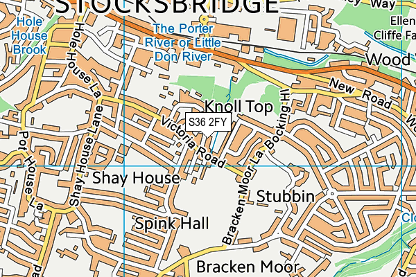 S36 2FY map - OS VectorMap District (Ordnance Survey)