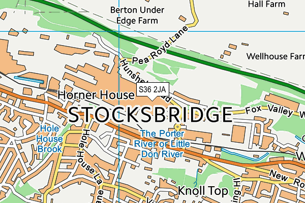 Snap Fitness (Stocksbridge) map (S36 2JA) - OS VectorMap District (Ordnance Survey)