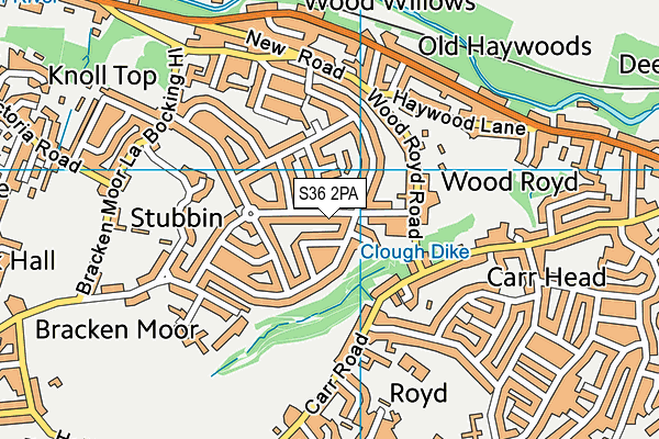 S36 2PA map - OS VectorMap District (Ordnance Survey)
