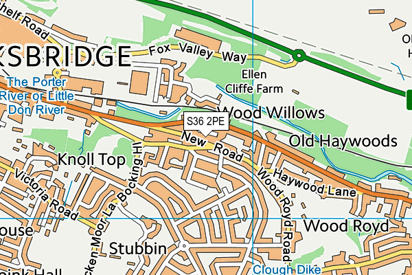 S36 2PE map - OS VectorMap District (Ordnance Survey)