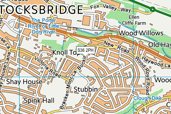 S36 2PH map - OS VectorMap District (Ordnance Survey)