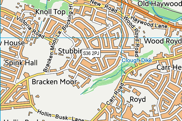S36 2PJ map - OS VectorMap District (Ordnance Survey)