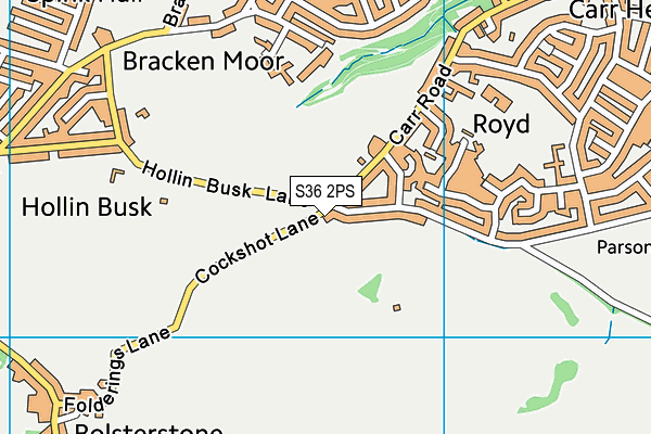 S36 2PS map - OS VectorMap District (Ordnance Survey)