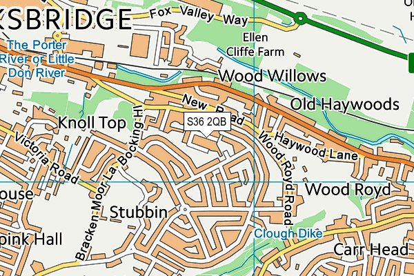 S36 2QB map - OS VectorMap District (Ordnance Survey)