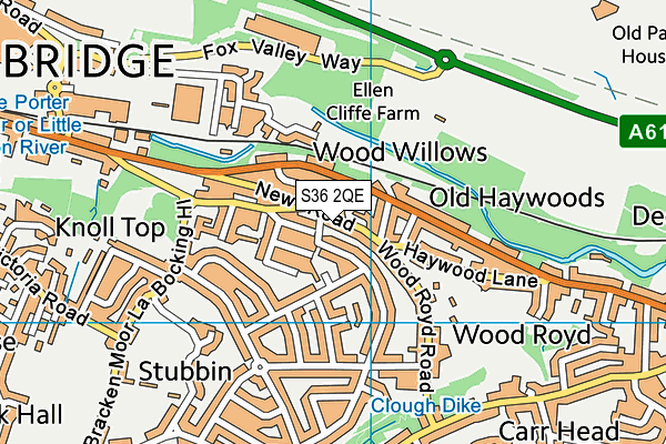 S36 2QE map - OS VectorMap District (Ordnance Survey)