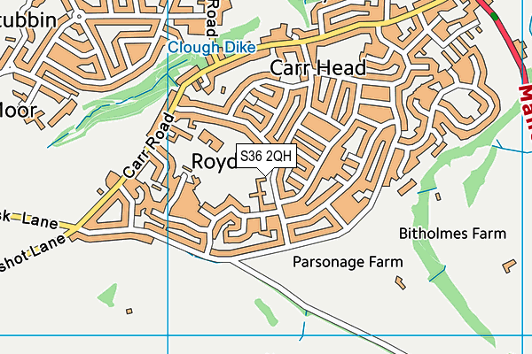 S36 2QH map - OS VectorMap District (Ordnance Survey)