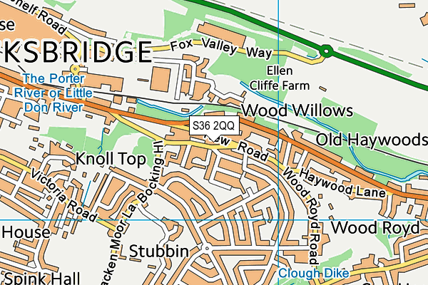 S36 2QQ map - OS VectorMap District (Ordnance Survey)