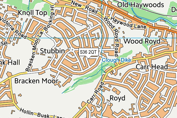 S36 2QT map - OS VectorMap District (Ordnance Survey)