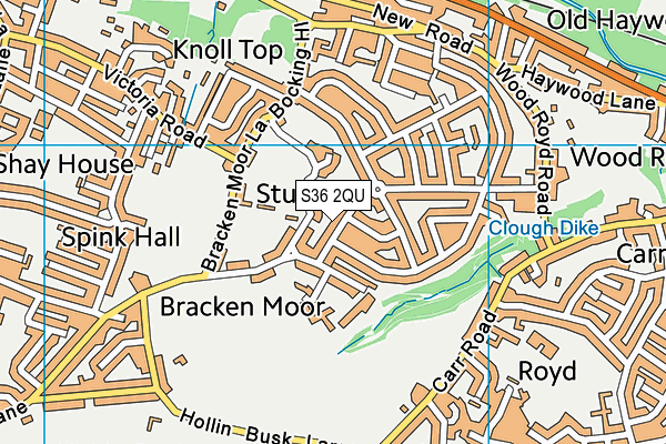 S36 2QU map - OS VectorMap District (Ordnance Survey)
