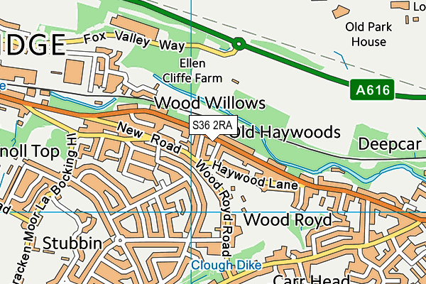 S36 2RA map - OS VectorMap District (Ordnance Survey)