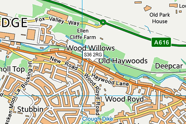 S36 2RG map - OS VectorMap District (Ordnance Survey)