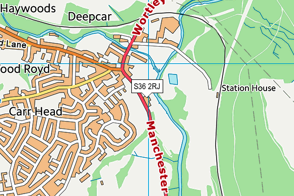 S36 2RJ map - OS VectorMap District (Ordnance Survey)