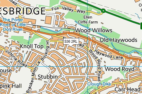 S36 2RL map - OS VectorMap District (Ordnance Survey)