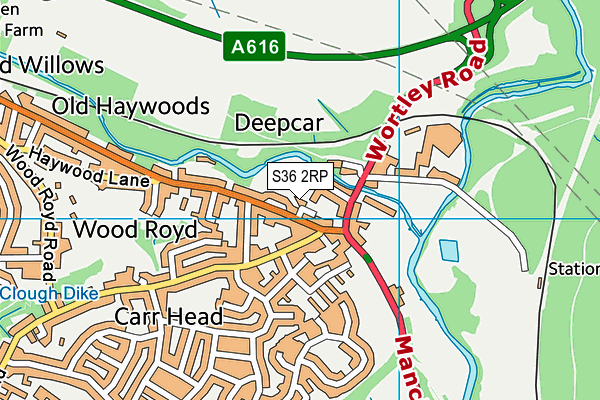 S36 2RP map - OS VectorMap District (Ordnance Survey)