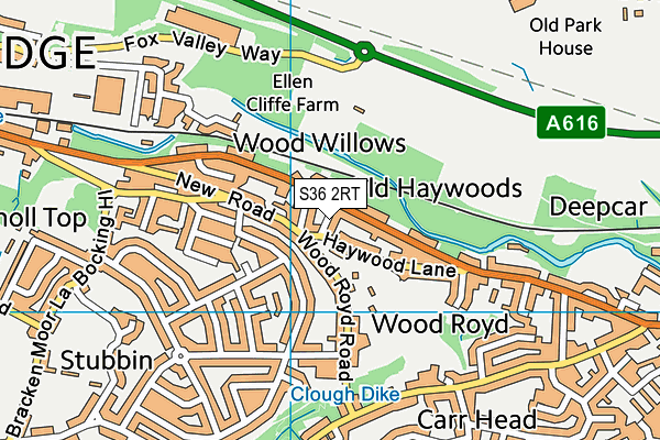 S36 2RT map - OS VectorMap District (Ordnance Survey)