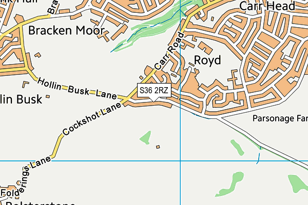 S36 2RZ map - OS VectorMap District (Ordnance Survey)