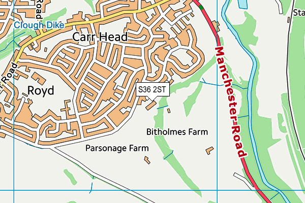 S36 2ST map - OS VectorMap District (Ordnance Survey)