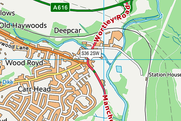 S36 2SW map - OS VectorMap District (Ordnance Survey)