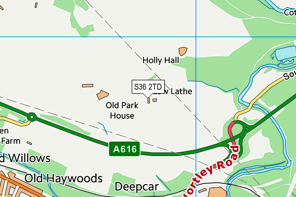 S36 2TD map - OS VectorMap District (Ordnance Survey)