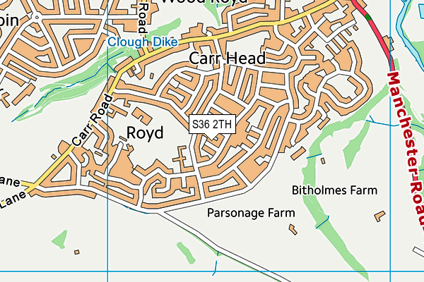 S36 2TH map - OS VectorMap District (Ordnance Survey)