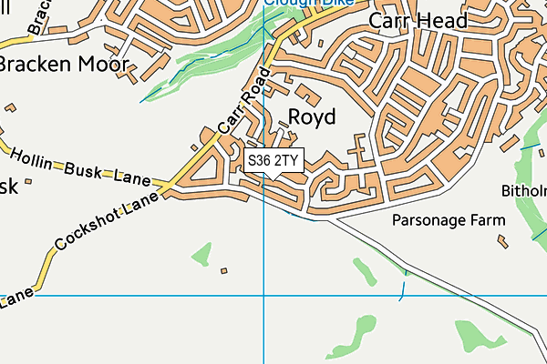 S36 2TY map - OS VectorMap District (Ordnance Survey)