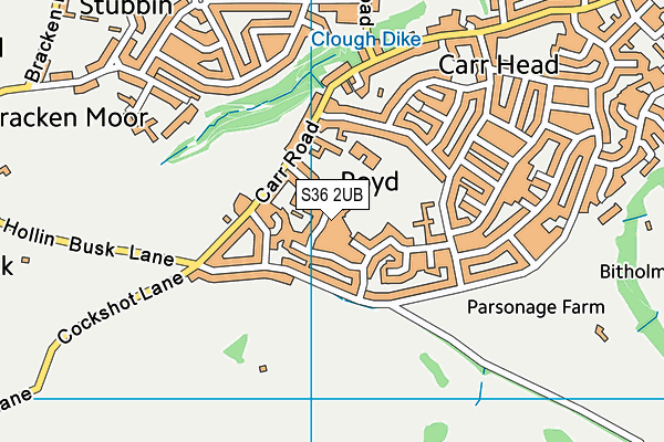 S36 2UB map - OS VectorMap District (Ordnance Survey)