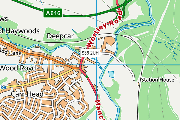 S36 2UH map - OS VectorMap District (Ordnance Survey)