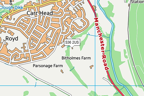 S36 2US map - OS VectorMap District (Ordnance Survey)