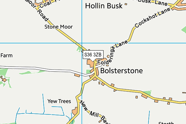 S36 3ZB map - OS VectorMap District (Ordnance Survey)