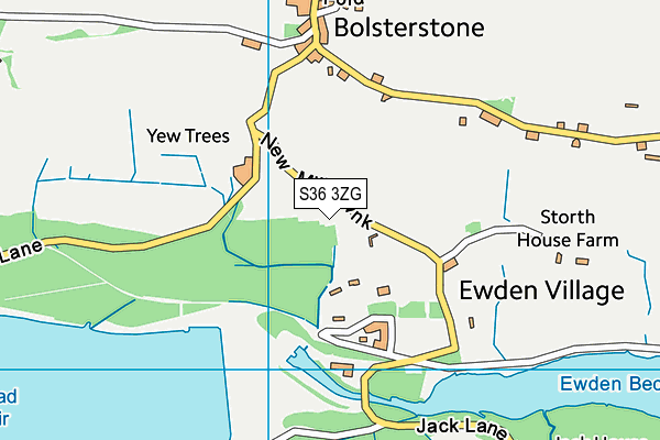 S36 3ZG map - OS VectorMap District (Ordnance Survey)