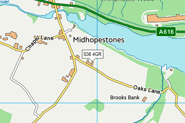 S36 4GR map - OS VectorMap District (Ordnance Survey)