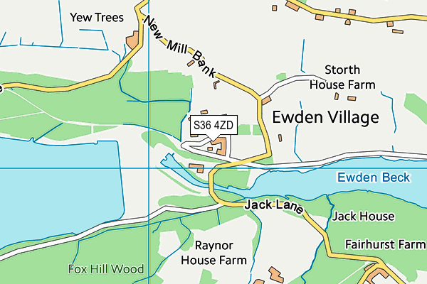 S36 4ZD map - OS VectorMap District (Ordnance Survey)