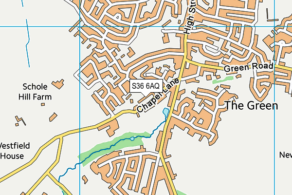 S36 6AQ map - OS VectorMap District (Ordnance Survey)