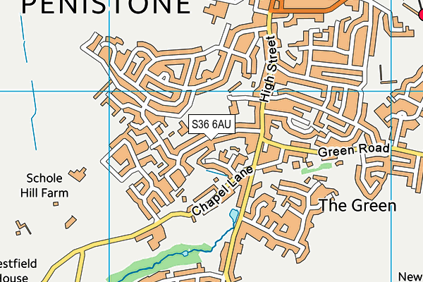 S36 6AU map - OS VectorMap District (Ordnance Survey)