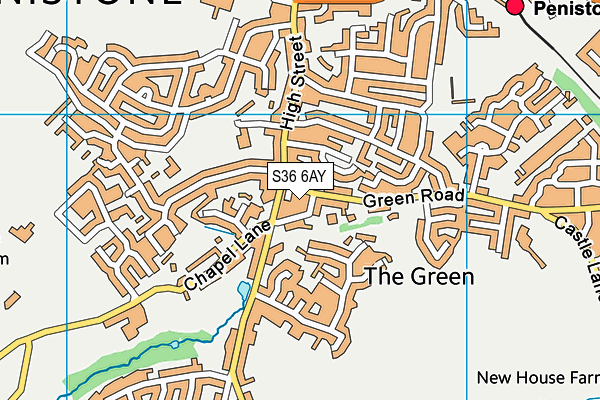 S36 6AY map - OS VectorMap District (Ordnance Survey)